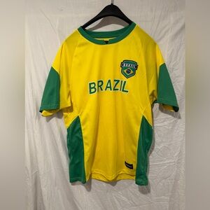 Sz.L Men's Icon Sports Brazil Soccer Jersey